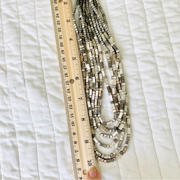 Chico’s Vintage Necklace Cercello Hammered Multi-Strand Silver Tone - Picture 8 of 11